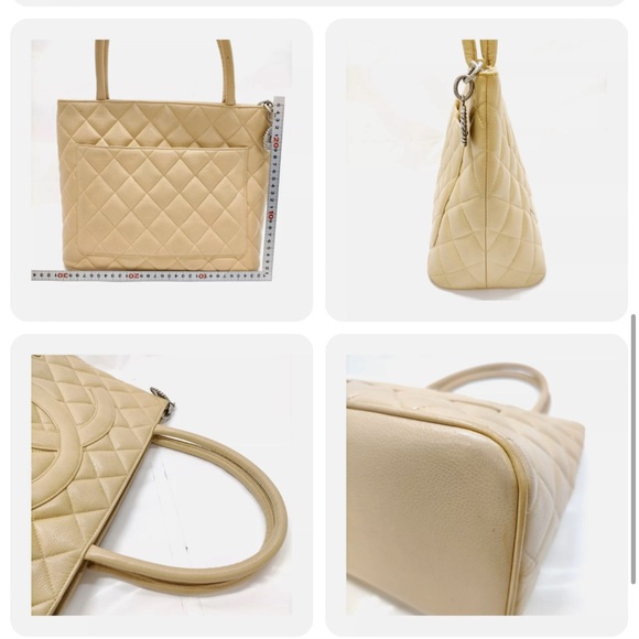 Authentic CHANEL Caviar Leather Medallion Tote Shoulder Bag Purse 12”x10” 💝 - Picture 7 of 9